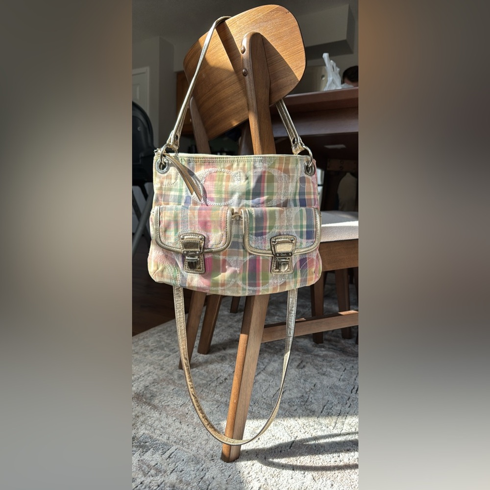 Y2K Coach Poppy Plaid Crossbody